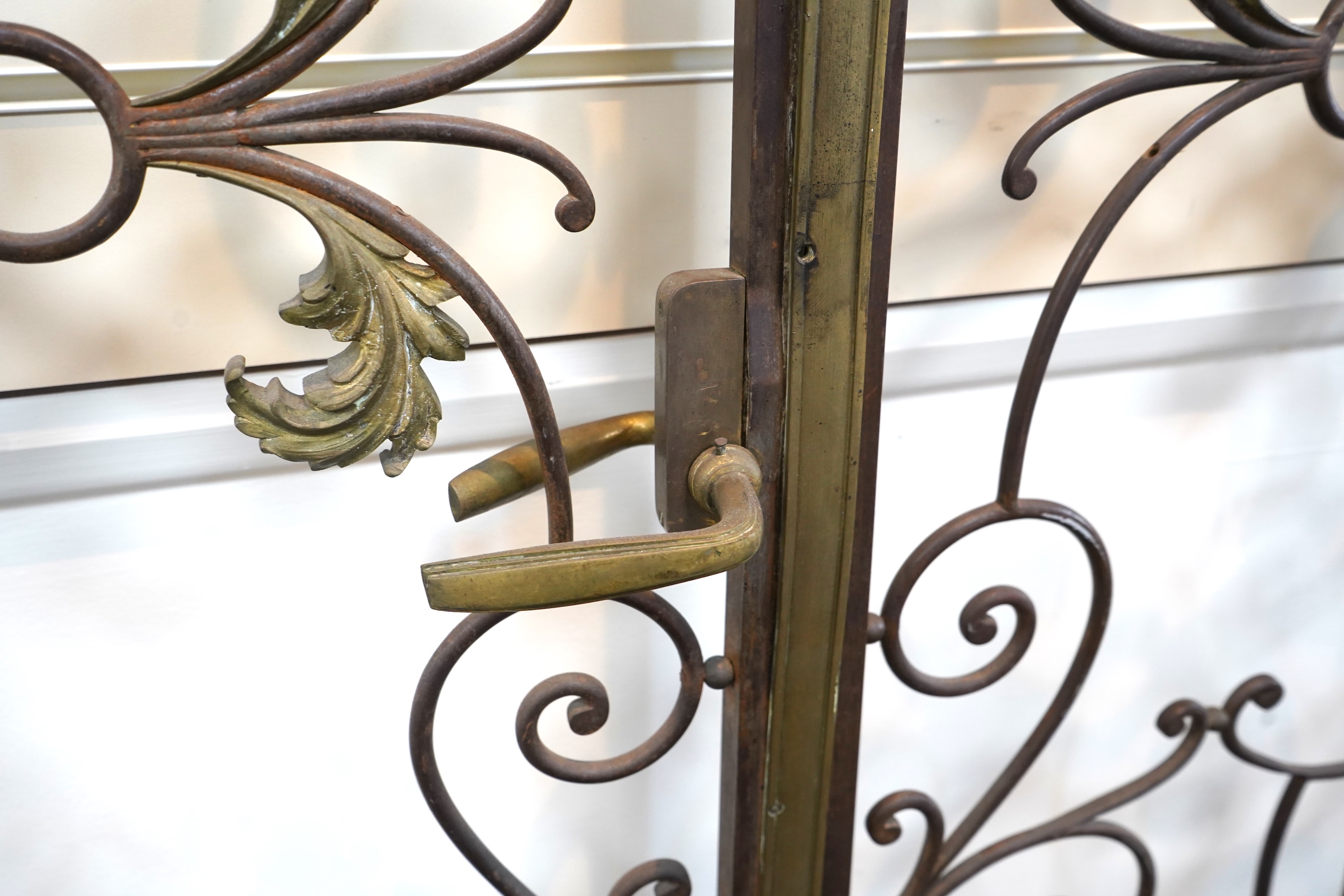 A pair of French wrought iron gates, c.1900